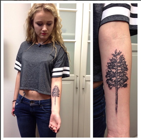 Tattoos - Pine Tree- Instagram @michaelbalesart - 121885